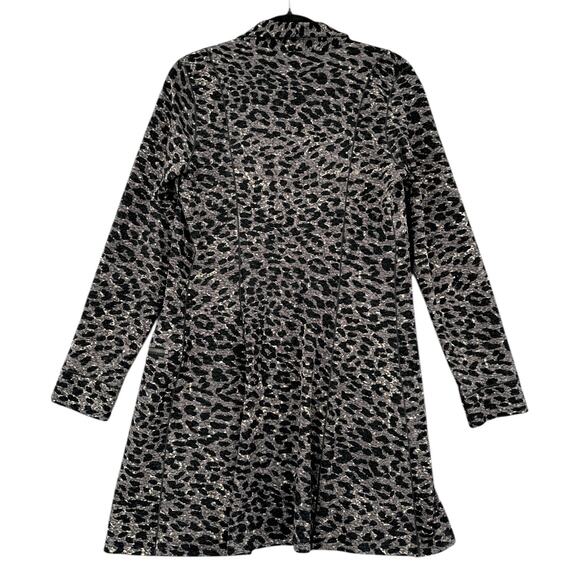 Eva Varro Leopard Print‎ Zipper Detailing Open Front Style Coat Medium - Picture 2 of 5